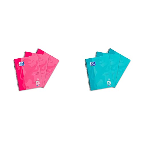 Oxford Touch Collegeblock A4 kariert, mit Doppelrand, 80 Blatt, pink, 3 Stück & Touch Collegeblock A4 liniert, mit Doppelrand, 80 Blatt, aqua, 3 Stück Oxford Touch Collegeblock A4 kariert, mit Doppelrand, 80 Blatt, pink, 3 Stück & Touch Collegeblock A4 liniert, mit Doppelrand, 80 Blatt, aqua, 3 Stück von Oxford