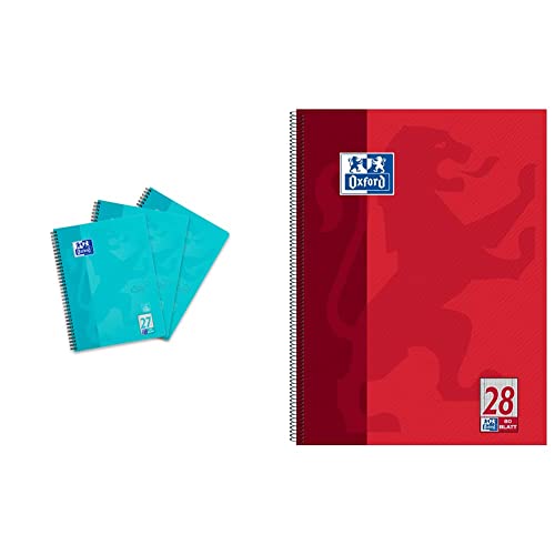 Oxford Touch Collegeblock A4 liniert, mit Doppelrand, 80 Blatt, aqua, 3 Stück & Collegeblock A4 kariert, mit Doppelrand, 80 Blatt, rot, 1 Stück Oxford Touch Collegeblock A4 liniert, mit Doppelrand, 80 Blatt, aqua, 3 Stück & Collegeblock A4 kariert, mit Doppelrand, 80 Blatt, rot, 1 Stück von Oxford