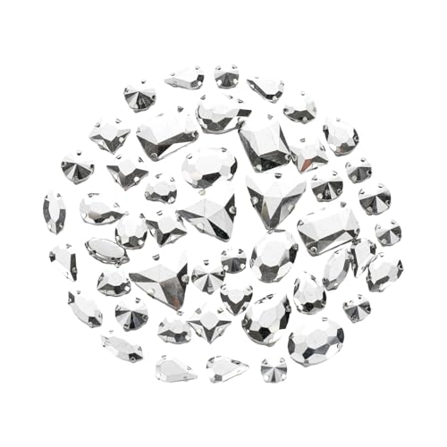 Kristallsteine zum Aufnähen, flache Rückseite, Glasstein mit Loch für Handwerk, Schmuck, Kleidung, Nähzubehör, Kristallglas mit Metallsockel, Blumenform, Krallen, flache Rückseite, 50 Stück Kristallsteine zum Aufnähen, flache Rückseite, Glasstein mit Loch für Handwerk, Schmuck, Kleidung, Nähzubehör, Kristallglas mit Metallsockel, Blumenform, Krallen, flache Rückseite, 50 Stück von Oxtxuzdm