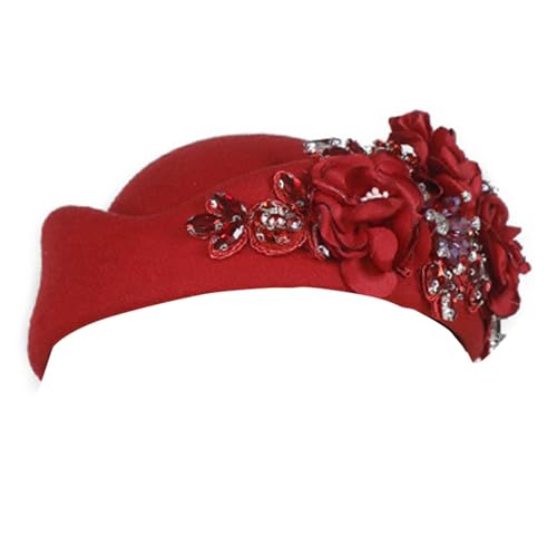 Oxtxuzdm 1. Britisch inspirierter bestickter Hut, verstellbar, Unisex-Design, Schmuckstein-Details, leicht, 11 Farben, weich, verstellbare Größe von Oxtxuzdm