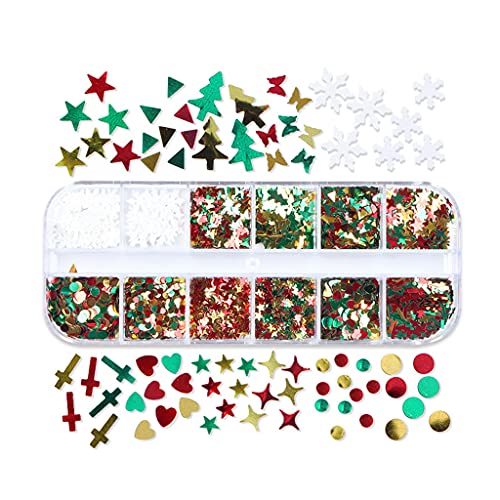 12 Gitter Weihnachten Schneeflockennagel Pailletten Magnificent Gift Für Frauen Mutterdekoration In Telefonkoffer Brieftaschen Pailletten Urlaub Für Kunst von Oxxggkao
