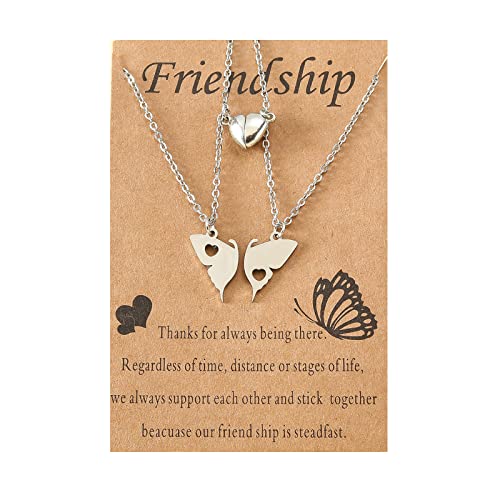 2pcs Edelstahl Für Schmetterling Anhänger Halskette Europäische Amerikanische Persönlichkeit Freundschaftskarte Herzförmige Halskette Edelstahlkette Für Frauen 2pcs Edelstahl Für Schmetterling Anhänger Halskette Europäische Amerikanische Persönlichkeit Freundschaftskarte Herzförmige Halskette Edelstahlkette Für Frauen von Oxxggkao