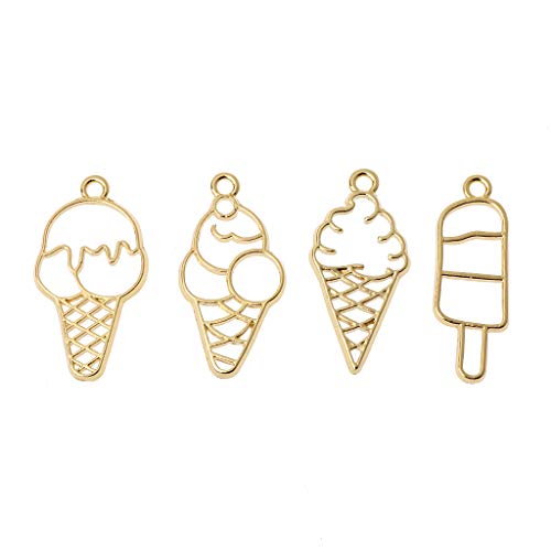4 PCs Süße Eiscreme Food Metallrahmen Einstellung UV Harzrahmen Mit Schleife Für Armbandschmuck Herstellung Anhänger Blanks Für Schmuckherstellung von Oxxggkao