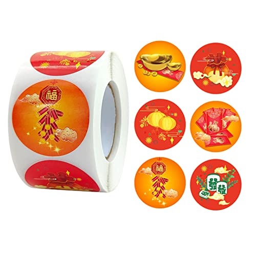 500 PCs/Roll Neueste Spring Festival Stickers Neujahrsegen 6 Verschiedene Design Wickelaufkleber Für Partyversiegelung Für Kleinunternehmen Jars Flaschen Pakete von Oxxggkao