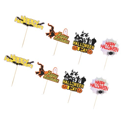 8pcs Halloween Cake Toppers Paper Food Safe Witch Fledermaus Designs Dessert Für Cupcakes Partyversorgungen Eindringliche Kuchendekorationen von Oxxggkao