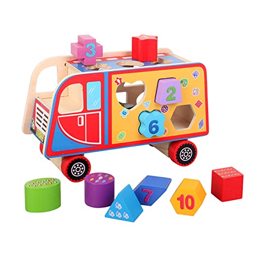 Holzform Sortierer Kleinkind Rätsel Zahlen Farbsortierung Vorschule Geometrische Autoformen Mathematikspielzeug Für Kinder Die Blöcke Für Kleinkinder Puzzlespiel Baby Spielzeug Passen von Oxxggkao