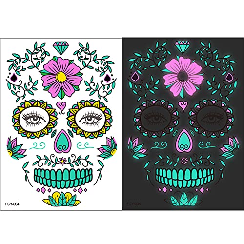 Modische Noctilucent Design Schädelaufkleber Make Up Gesichter Tatto Glänzend Mehrfarbiges Werkzeug Für Halloween Zeremonie Halloween Wasserdichte Gesichtsaufkleber Für Kinder Frauen Frauen Party Modische Noctilucent Design Schädelaufkleber Make Up Gesichter Tatto Glänzend Mehrfarbiges Werkzeug Für Halloween Zeremonie Halloween Wasserdichte Gesichtsaufkleber Für Kinder Frauen Frauen Party von Oxxggkao