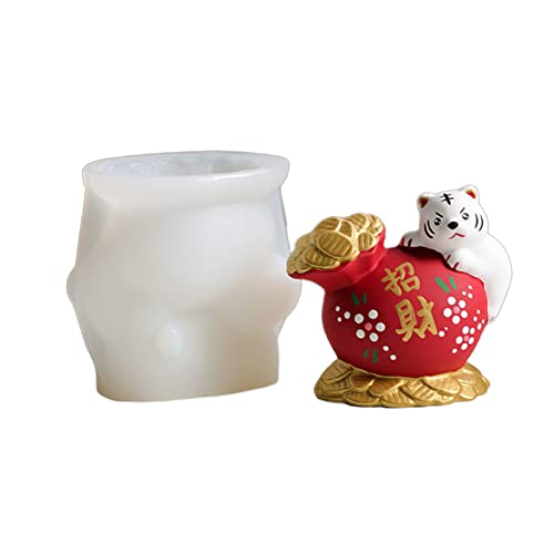 Niedliche Tiger Silikonform Handgefertigtes Kerzenseife Epoxidharz Für Chinese Traditionelle Festival Wohndekoration Silikon Gips Für Kinder von Oxxggkao