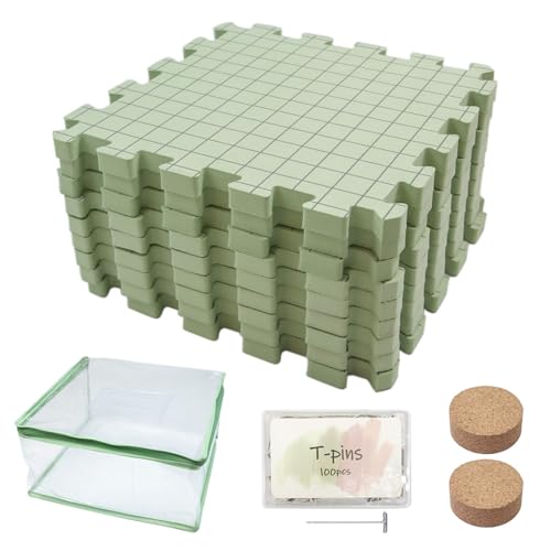 Oxxggkao 9pcs Foam Blocking Matte 32x32 cm Strickblockierpad Mit 100pcs 38 Mm T Pin Zum Häkelwerk Mit Garnhandwerksnähung von Oxxggkao
