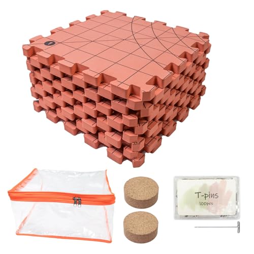 Oxxggkao 9pcs Foam Blocking Matte 32x32 cm Strickblockierpad Mit 100pcs 38 Mm T Pin Zum Häkelwerk Mit Garnhandwerksnähung von Oxxggkao