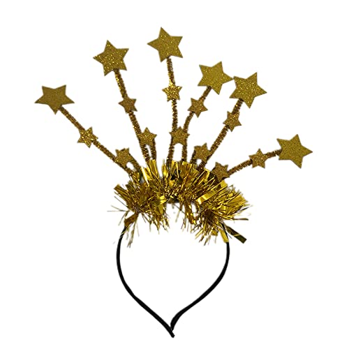 Oxxggkao Glitzerstern-Haarreifen für Neujahr, Pailletten, Sterne, Stirnbänder, Weihnachtsfeier, Lametta, Foto-Requisiten, Urlaubsbedarf, Jahr, Haarbänder, Jahresabend, Partyzubehör von Oxxggkao