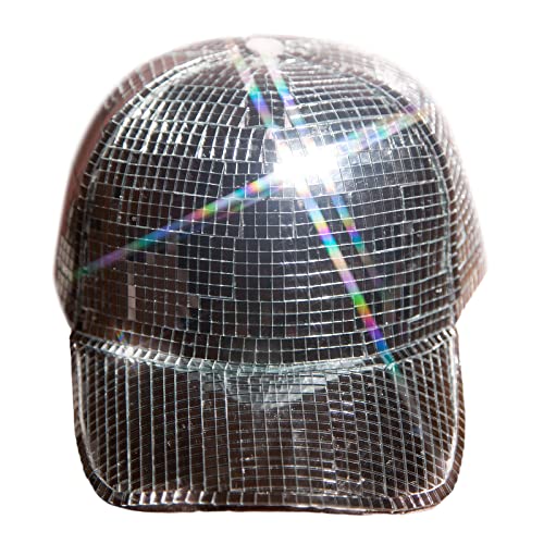 Oxxggkao Hut Discokugeln Party Tanz Glitzer DJ Bucket Cap Club Bühnenauftritt Kopfschmuck Show Zubehör Party Hut für Erwachsene Männer Frauen von Oxxggkao