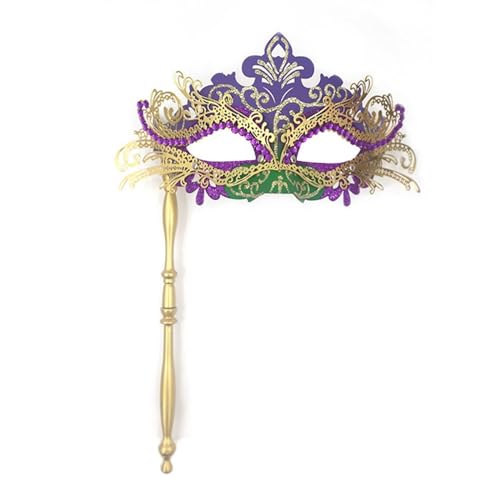 Oxxggkao Maskerade Venezianerparty, Halloween-Kostüm, Karnevalsparty mit Stab, für Damen und Herren, Geschenk, halbes Gesicht von Oxxggkao