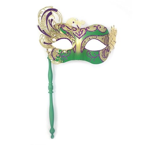 Oxxggkao Maskerade Venezianerparty, Halloween-Kostüm, Karnevalsparty mit Stab, für Damen und Herren, Geschenk, halbes Gesicht von Oxxggkao