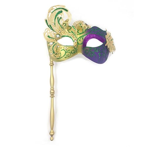 Oxxggkao Maskerade Venezianerparty, Halloween-Kostüm, Karnevalsparty mit Stab, für Damen und Herren, Geschenk, halbes Gesicht von Oxxggkao