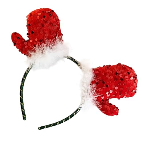 Oxxggkao Neujahrs-Stirnband, Foto-Requisiten, lustiger Partyhut, Karaoke-Party, Haarreifen, Weihnachten, Pailletten, für Weihnachten, Bühne, Kinder, Weihnachtsmannmütze von Oxxggkao