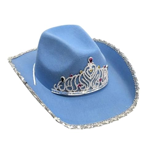 Oxxggkao Porkpie Hut mit Schmucksteinen besetzt, Braut, Panama, für Junggesellinnenabschied, Porkpie, vielseitig für Clubs, Bühnenshows, Cowgirl-Hut, Stroh von Oxxggkao