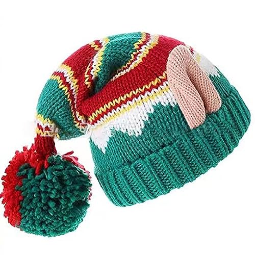 Oxxggkao Weihnachtsmütze, Strickparty, Pompons, Navidad, Requisiten, Neujahr, Erwachsene/Kinder, Weihnachtsmützen für Frauen von Oxxggkao