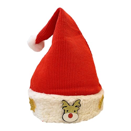 Oxxggkao Weihnachtsmütze für Feiertage, Rentiergeweih, Filz für Erwachsene, alle Altersgruppen, Bommel-Party-Requisiten, festliche Party-Kopfbedeckung, Weihnachtsmütze für alle Altersgruppen von Oxxggkao