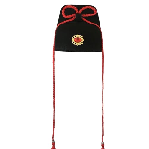 Oxxggkao Zarter Hut mit Stickmuster, hervorragend bei kulturellen Treffen und Bühnenauftritten für Erwachsene und Kinder, traditionelle chinesische Hüte für Männer, traditioneller chinesischer Hut für von Oxxggkao