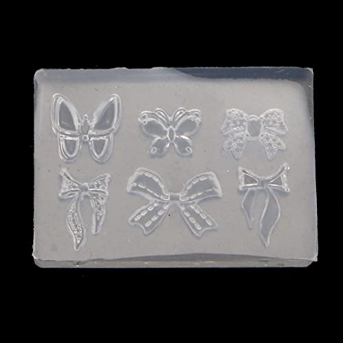 Skulpturstempelplatte Nägel Kunstschablonen Kristall Epoxidharz Form Silikonschnitzform Bowknotform Bowknot Silikonform von Oxxggkao