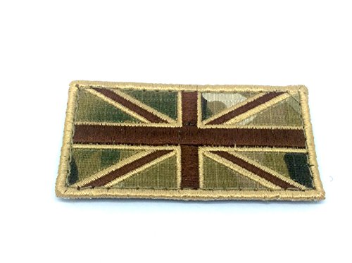 Union Jack-Aufnäher/Patch, Großbritannien, MultiCam-Tarnmuster, Flagge, Airsoft, bestickt von Oxycute GD