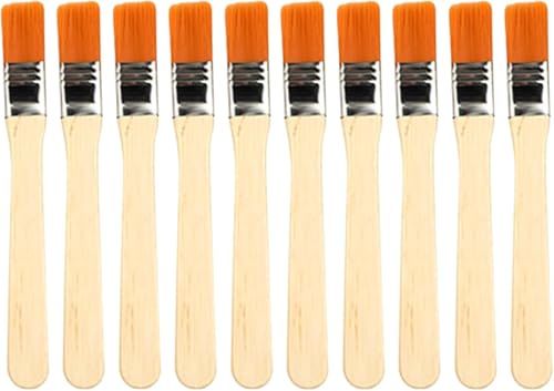 10 Stück Flachpinsel,Kleine Pinsel,Lasurpinsel,Borstenpinsel,Paint Brush,Pinselset Malerbedarf,13cm Maler Pinsel mit Holzgriff,Flachpinsel für DIY Kunst Wände Malerbedarf Malerei Streichen von Oykrueats