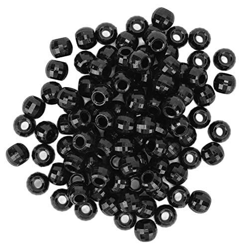 Oytrui Haare Flechten Perlen, 100 Stück Plastikharz Dreadlocks Perlen mit Großem Loch für Haarbartweben, 12 -mm -Geflechtperlen für Männer Frauen, Hochzeitsrollenspiel (Schwarz) von Oytrui