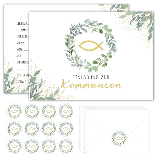 Ozagkad 20er Set Einladungskarten Kommunion, Einladung Kommunion Junge Mädchen, Erstkommunion Einladungskarten mit Umschlag und Aufklebern, Perfekt für Christliche Feste Babygeburtstag Ozagkad 20er Set Einladungskarten Kommunion, Einladung Kommunion Junge Mädchen, Erstkommunion Einladungskarten mit Umschlag und Aufklebern, Perfekt für Christliche Feste Babygeburtstag von Ozagkad