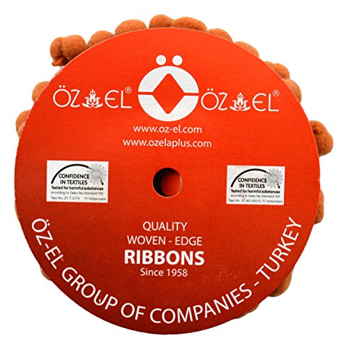 Ozelaplus Bommelborte, 10 mm/2 m, Orange, Baumwollmischung, 11 x 11 x 3 cm von Ozelaplus