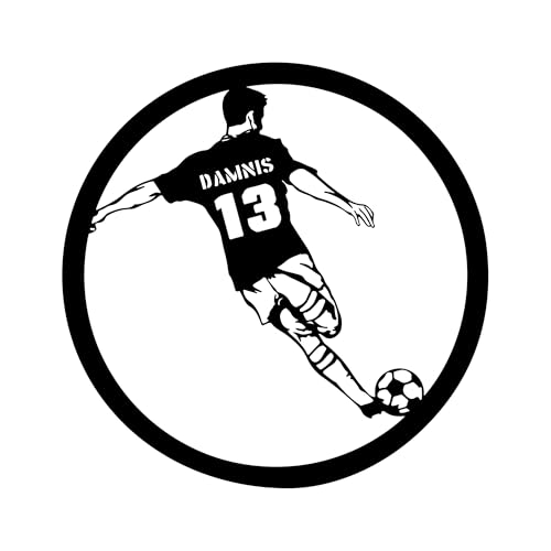 Personalisiert Wandtattoo Fussball mit Name und Nummer,Fußballspieler Wandaufkleber Wandsticker für Kinderzimmer Wohnzimmer Schlafzimmer Wanddeko,Geschenk für Kinder Junge Teenager Männer Personalisiert Wandtattoo Fussball mit Name und Nummer,Fußballspieler Wandaufkleber Wandsticker für Kinderzimmer Wohnzimmer Schlafzimmer Wanddeko,Geschenk für Kinder Junge Teenager Männer von Ozinna