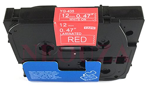 Neouza Ersatz-Kassette kompatibel mit Brother P-Touch Tze Tz Etikettiergerät, 12 mm TZe-435 White on Red von NEOUZA