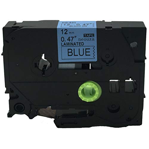 Neouza Ersatz-Kassette kompatibel mit Brother P-Touch Tze Tz Etikettiergerät, 12 mm TZe-531 Black on Blue von NEOUZA