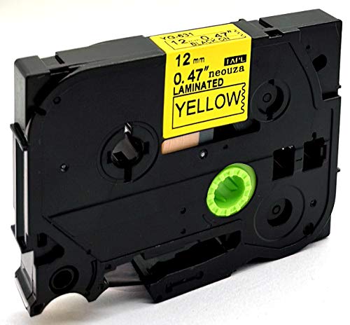 Neouza Ersatz-Kassette kompatibel mit Brother P-Touch Tze Tz Etikettiergerät, 12 mm TZe-631 Black on Yellow von NEOUZA