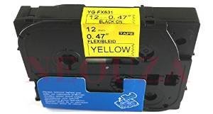 Neouza Ersatz-Kassette kompatibel mit Brother P-Touch Tze Tz Etikettiergerät, 12 mm TZe-Fx631 Flexible Black on Yellow von NEOUZA