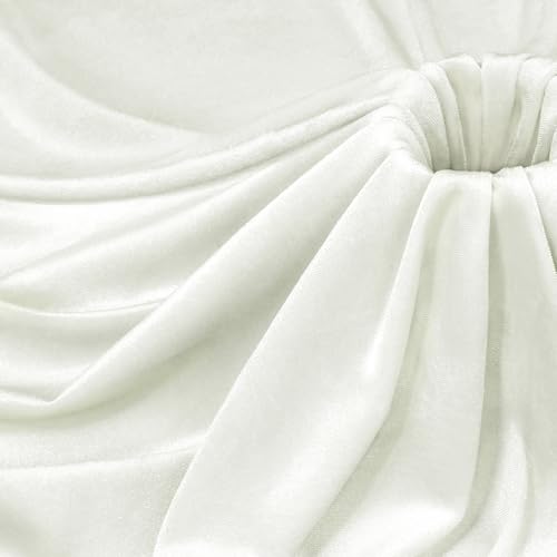 P Pothuiny Elfenbeinweißer Samtstoff pro Yard, 4,5 m x 152,4 cm breit, luxuriöser und weicher, dehnbarer Samtstoff zum Nähen, Bekleidung, Polsterung, 90 % Polyester, 10 % Elastan P Pothuiny Elfenbeinweißer Samtstoff pro Yard, 4,5 m x 152,4 cm breit, luxuriöser und weicher, dehnbarer Samtstoff zum Nähen, Bekleidung, Polsterung, 90 % Polyester, 10 % Elastan von P Pothuiny