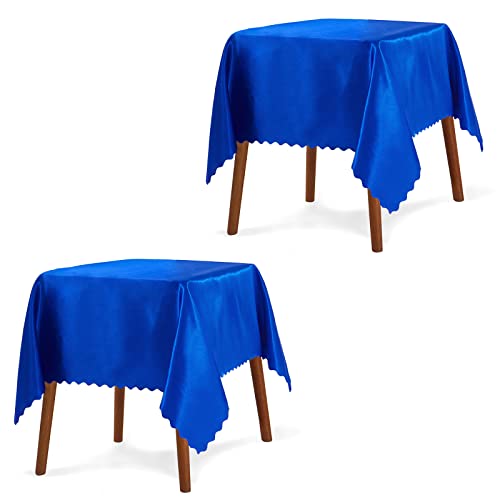 P Pothuiny Satin-Tischdecke, 137 x 137 cm, quadratisch, Satin-Tischdecke, heller, glatter Stoff, Dekoration für Hochzeit, Bankett, Party, Esszimmer, Königsblau, 2 Stück P Pothuiny Satin-Tischdecke, 137 x 137 cm, quadratisch, Satin-Tischdecke, heller, glatter Stoff, Dekoration für Hochzeit, Bankett, Party, Esszimmer, Königsblau, 2 Stück von P Pothuiny