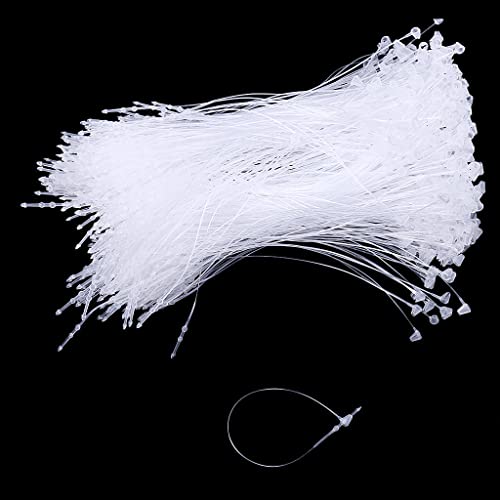 1000x Sicherheitsfäden Loop Pins Loop Ring Fäden Faden für Etiketten, 230mm / 130mm / 80mm - Weiß 8cm von P Prettyia