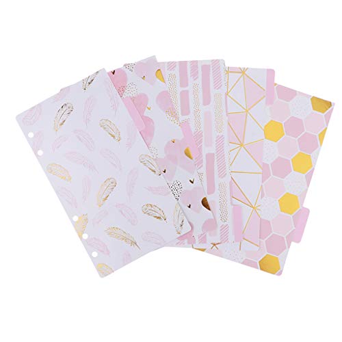 6 pcs 6 Loch Tabbed Paper A6 Register Trenner Einfügbare Indexseite Karteikarten Registerkarte - C von P Prettyia