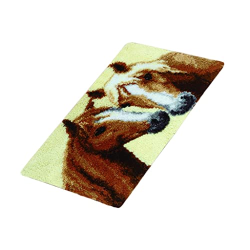 Knüpfteppich Formteppich Knüpfpackung - Teppich/Sitzkissen Teppichfertigungs-Sets für Kinder und Anfänger, 60x40cm, Muster Auswählbar - Pferd Knüpfteppich Formteppich Knüpfpackung - Teppich/Sitzkissen Teppichfertigungs-Sets für Kinder und Anfänger, 60x40cm, Muster Auswählbar - Pferd von P Prettyia