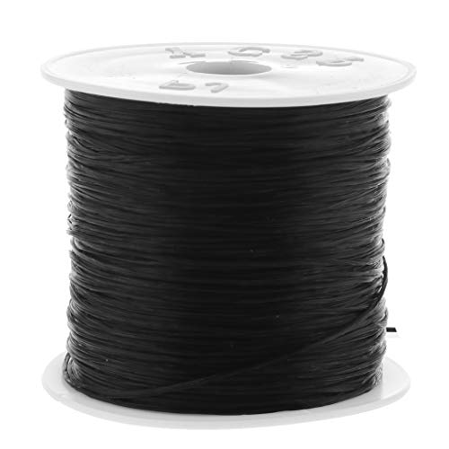 P Prettyia 1 Rolle 50 Meter Elastisch Schmuckfaden Perlonfaden Nylonschnur Nylonfaden - Schwarz, 0,5 mm von P Prettyia