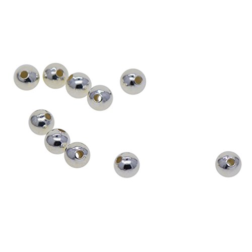 P Prettyia 10 Stück 925 Sterling Silber Metallperlen Zwischenperlen Spacer Beads Perlen für DIY Basteln Schmuck - 3mm (1mm Loch) von P Prettyia
