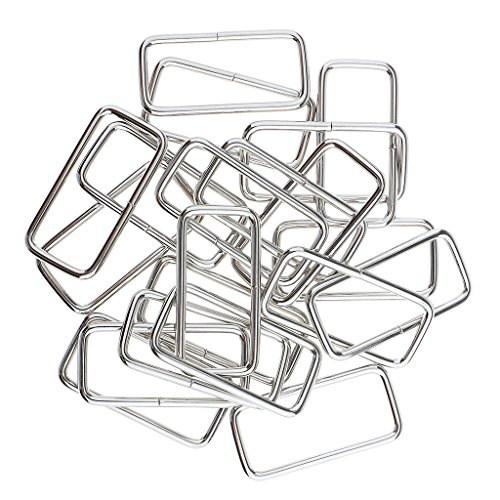 P Prettyia 20 x Rechteckring, Schlaufe, Metallring, Runddraht für Gurtband, Größe Auswahlbar - Silber, 38x16x2.8mm P Prettyia 20 x Rechteckring, Schlaufe, Metallring, Runddraht für Gurtband, Größe Auswahlbar - Silber, 38x16x2.8mm von P Prettyia