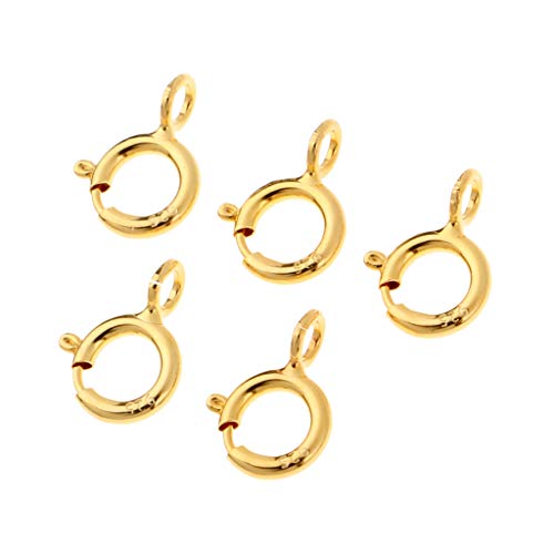 P Prettyia 5 Stücke 925 Sterling Silber Federringe Verschlüsse Schmuck Machen Steckverbinder Verschlüsse Für Halskette Armband - Gold von P Prettyia