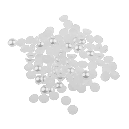 P Prettyia 500 pcs Halbrunde Flatback Perle Halbperlen halbe Wachsperlen Für Nair Art - Weiß, 8mm P Prettyia 500 pcs Halbrunde Flatback Perle Halbperlen halbe Wachsperlen Für Nair Art - Weiß, 8mm von P Prettyia