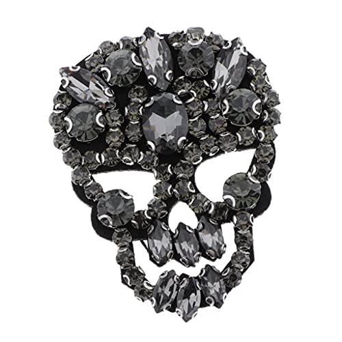 P Prettyia Glitzer Totenkopf Aufnäher Patches Applikation Aufnäher Strass Applikation Schädel für Kleid, Pullover, Rock, Jeans, Jacken - Grau P Prettyia Glitzer Totenkopf Aufnäher Patches Applikation Aufnäher Strass Applikation Schädel für Kleid, Pullover, Rock, Jeans, Jacken - Grau von P Prettyia