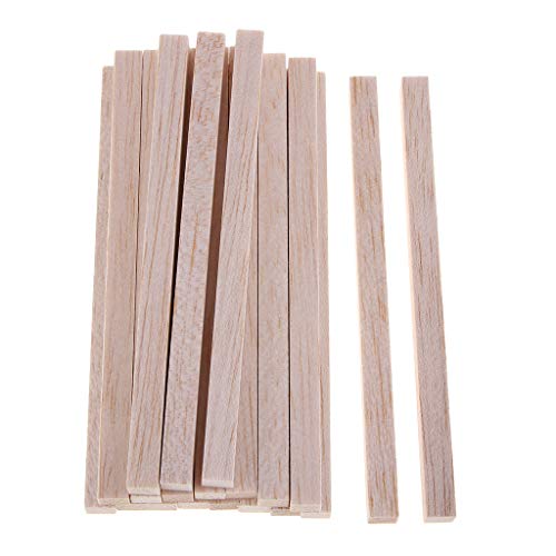 P Prettyia Quadratischer Balsaholz Stab Hölzerne Stange Holzstäbchen Holz Handwerk Sticks - Holz, 20 Stücke 130mm von P Prettyia