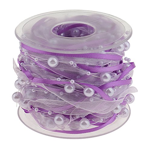 Prettyia 10 Meter Perlenband Perlenkette Tischdeko Dekoband Perlen Organzaband Hochzeit Deko Tischdeko - Lila, one Size Prettyia 10 Meter Perlenband Perlenkette Tischdeko Dekoband Perlen Organzaband Hochzeit Deko Tischdeko - Lila, one Size von P Prettyia