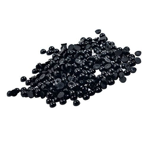 Schwarze Perlen mit flacher Rückseite halbrunde Perlen zum Verzieren Bateln Dekoreiren - 4mm 300pcs von P Prettyia