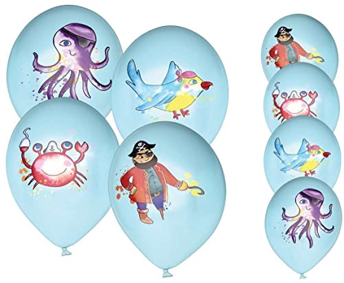 P'tit Clown Re22466 – Luftballons zum Geburtstag Piraten, 8 Stück von p'tit clown